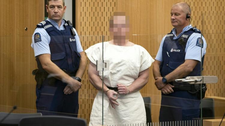 Brenton Tarrant, un extrémiste de droite qui a fait un carnage dans deux mosquées de Christchurch, comparaît au tribunal, le 16 mars 2019 en Nouvelle-Zélande [Mark Mitchell / POOL/AFP]