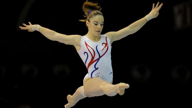 La gymnaste Youna Dufournet lors des Championnats d'Europe à Bruxelles, le 13 mai 2012 [John Thys / AFP/Archives]