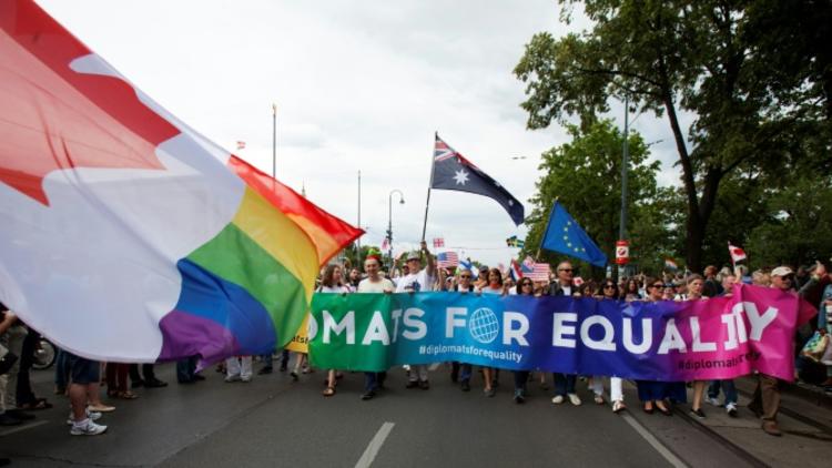 Un gay pride à Vienne, le 17 juin 2017 [ALEX HALADA / AFP/Archives]