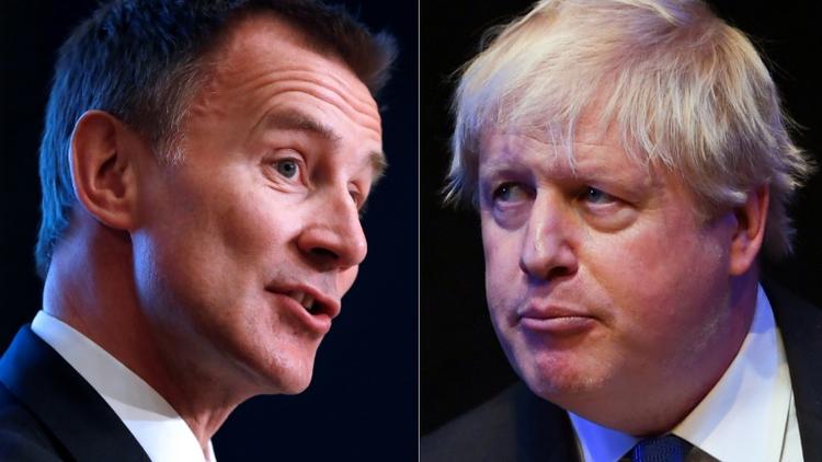 Jeremy Hunt (à gauche) et Boris Johnson  [Odd ANDERSEN, Paul ELLIS / AFP]