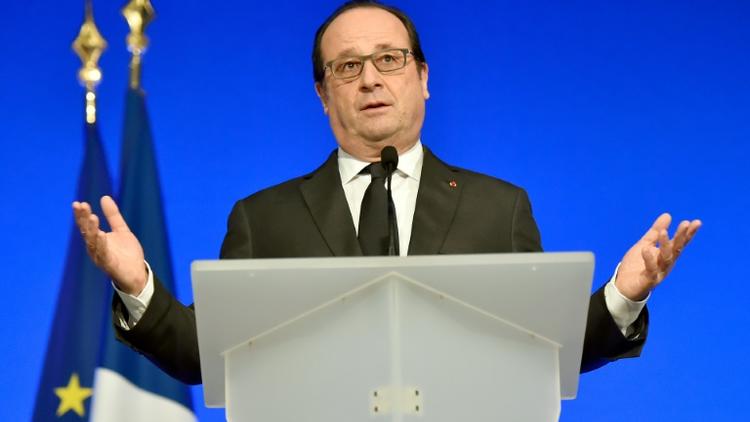 Le président François Hollande, le 16 janvier 2016 à Tulle [GEORGES GOBET / POOL/AFP]