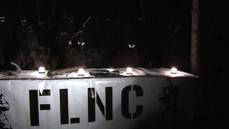 Capture d'écran d'une video de membres du "FLNC du 22 octobre" lors d'une conférence de presse nocturne dans un lieu non identifié le 2 mai 2016 [ELISE BRETAUD / AFP/Archives]