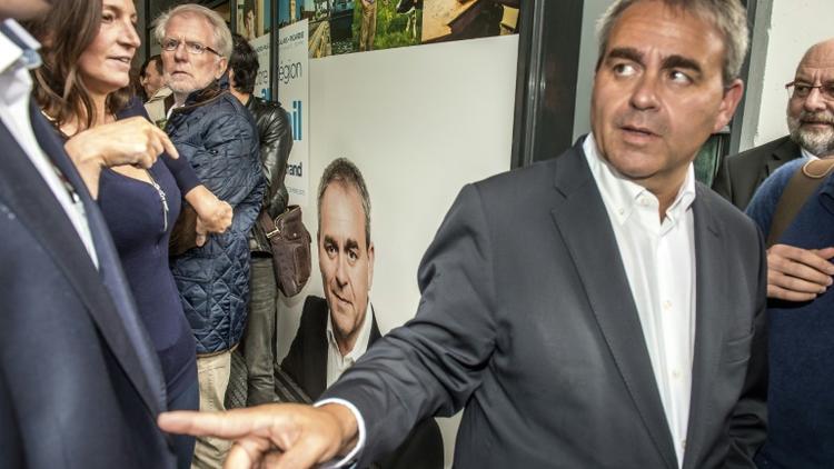 Xavier Bertrand en campagne pour les régionales le 27 août 2015 à Lille  [PHILIPPE HUGUEN / AFP/Archives]