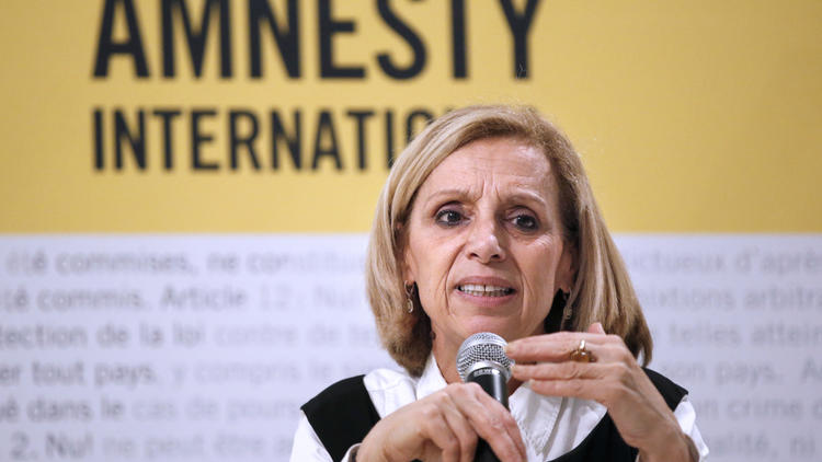 Geneviève Garrigos, présidente d'Amnesty France, le 23 février 2016 à Paris.