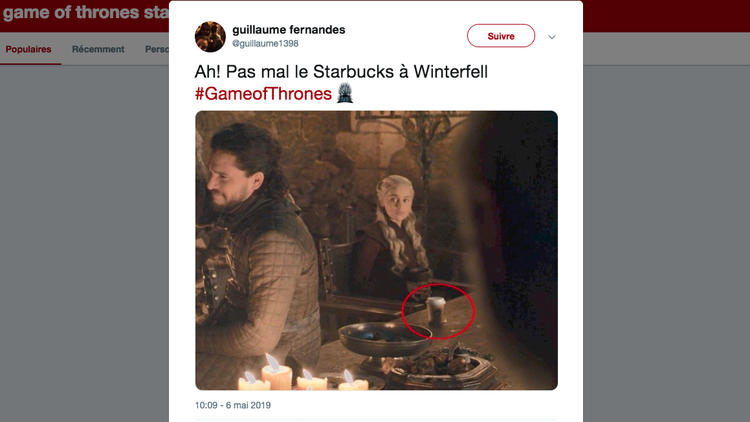 Les internautes ont vivement réagi à la présence d'un café Starbucks devant Daenerys.
