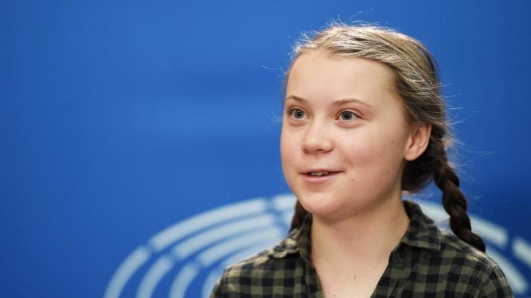 Greta Thunberg lors d'une conférence de presse au Parlement européen à Strasbourg, le 16 avril dernier. 