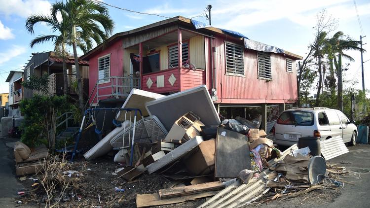 Une rue du quartier Juana Matos, à Catano (Porto-Rico), le 4 octobre dernier, soit quinze jours après le passage de l'ouragan Maria. 