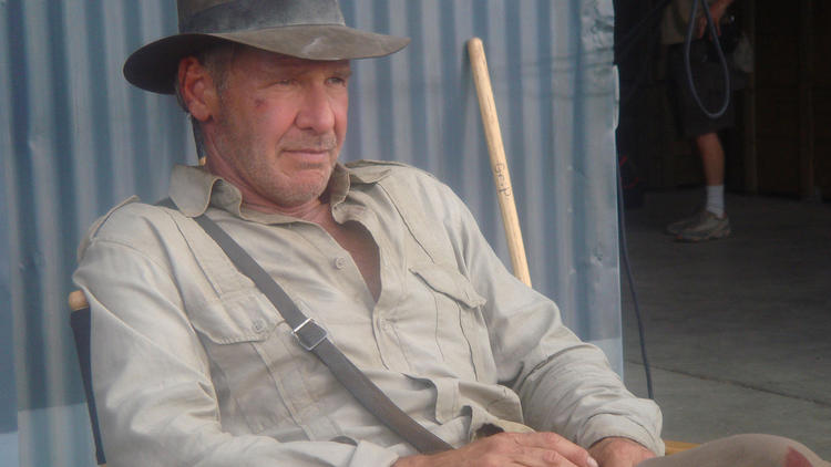 Harrison Ford sur le tournage d'Indiana Jones 4