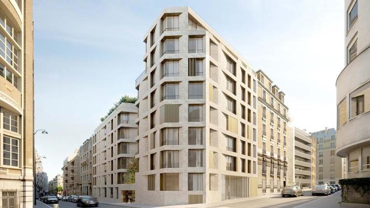 L'immeuble en construction rue Jasmin dans le 16e arrondissement.