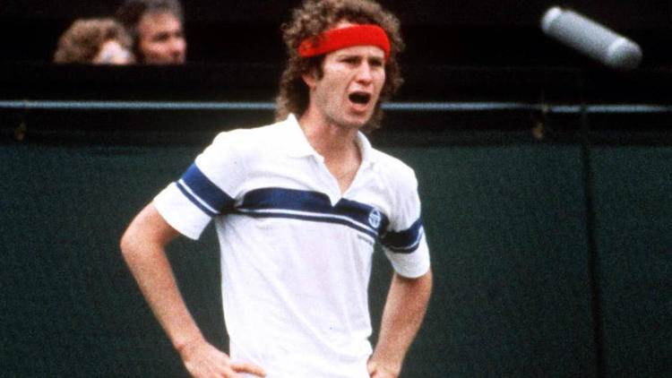 Le joueur de tennis américain John McEnroe était un habitué des coups de sang sur le terrain. 