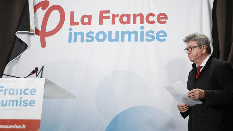 Le leader des Insoumis, Jean-Luc Mélenchon, dimanche soir, à l'annonce des résultats des européennes. 