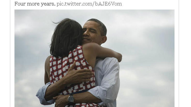 Capture d'écran du tweet historique de Barack Obama.