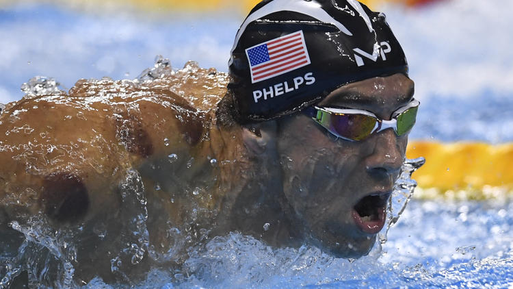 Michael Phelps lors de l'épreuve de 200 m papillon qu'il a remporté mardi 9 août 2016 à Rio.