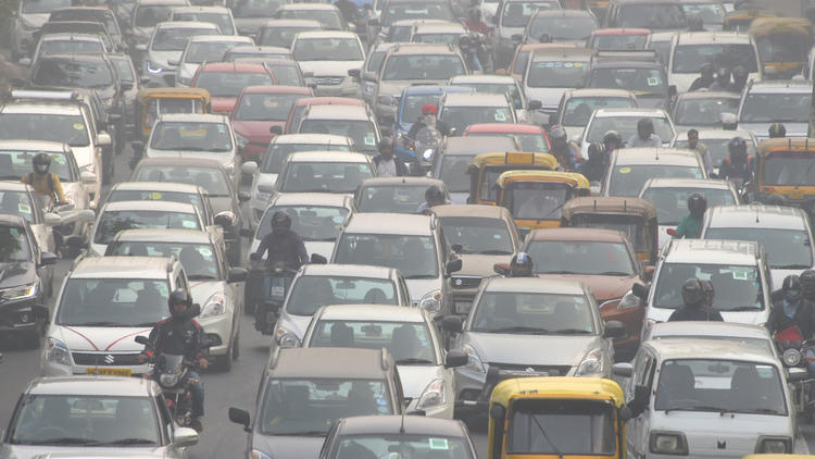 Des embouteillages à New Delhi, l'une des villes les plus polluées au monde.