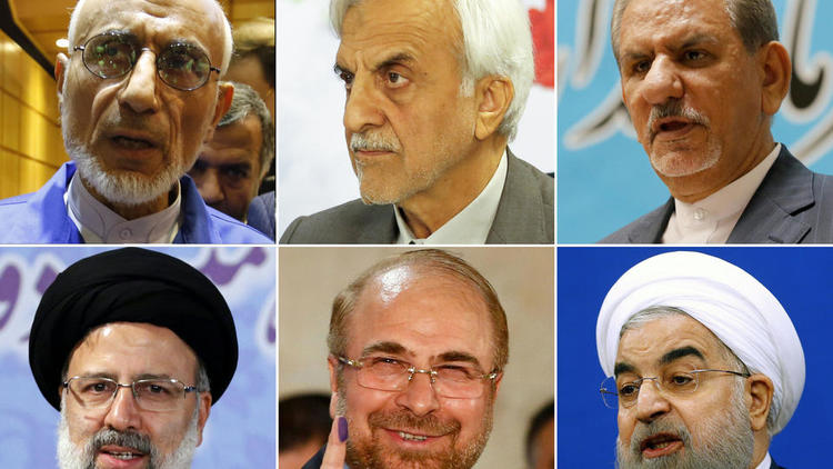 Les six candidats retenus pour la course à la présidentielle iranienne