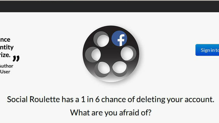 Le site Social Roulette permettait de jouer son profil Facebook à la roulette russe