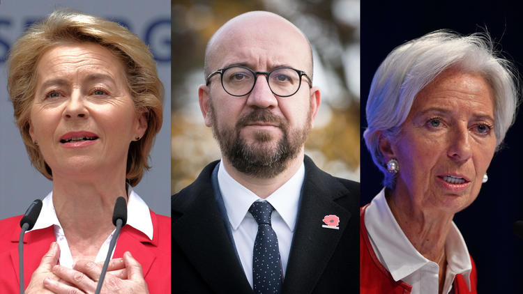 L'Allemande Ursula von der Leyen, le Belge Charles Michel et la Française Christine Lagarde sont trois des nouveaux dirigeants des institutions européennes. 